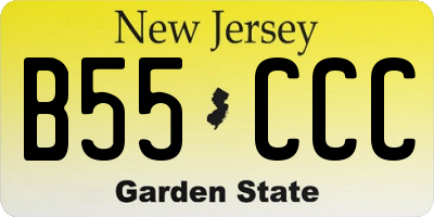 NJ license plate B55CCC