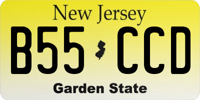 NJ license plate B55CCD