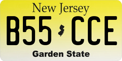 NJ license plate B55CCE