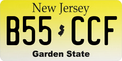 NJ license plate B55CCF
