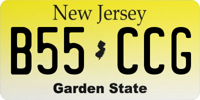 NJ license plate B55CCG