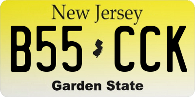 NJ license plate B55CCK