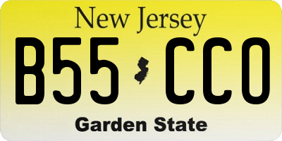 NJ license plate B55CCO