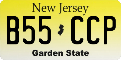 NJ license plate B55CCP