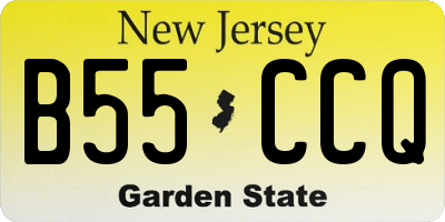 NJ license plate B55CCQ