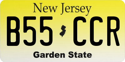 NJ license plate B55CCR
