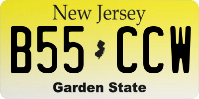 NJ license plate B55CCW