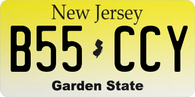 NJ license plate B55CCY