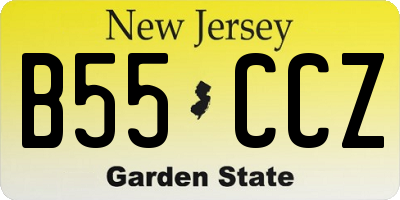 NJ license plate B55CCZ