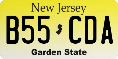 NJ license plate B55CDA