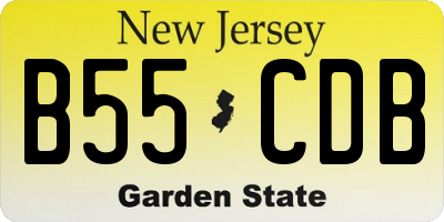 NJ license plate B55CDB