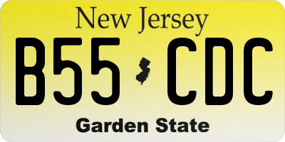 NJ license plate B55CDC