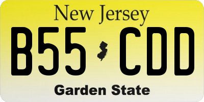 NJ license plate B55CDD