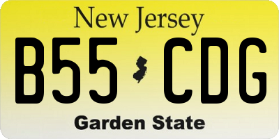 NJ license plate B55CDG