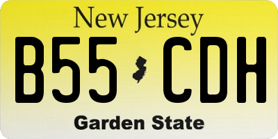 NJ license plate B55CDH