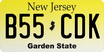 NJ license plate B55CDK
