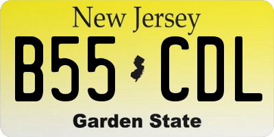 NJ license plate B55CDL