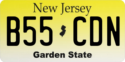 NJ license plate B55CDN