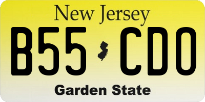 NJ license plate B55CDO
