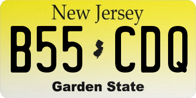 NJ license plate B55CDQ