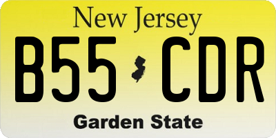 NJ license plate B55CDR