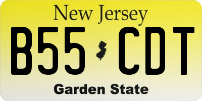 NJ license plate B55CDT