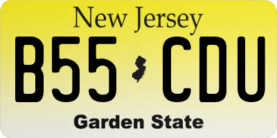 NJ license plate B55CDU