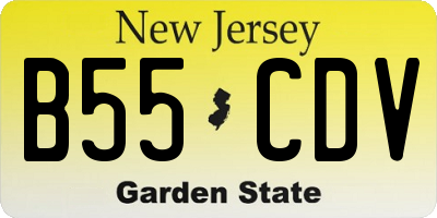 NJ license plate B55CDV
