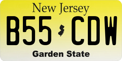 NJ license plate B55CDW