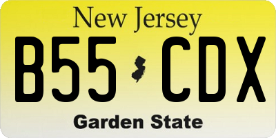 NJ license plate B55CDX