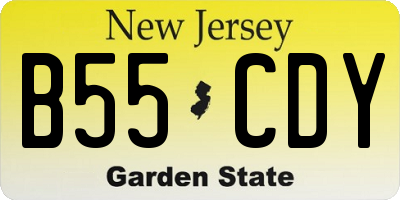 NJ license plate B55CDY
