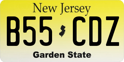 NJ license plate B55CDZ