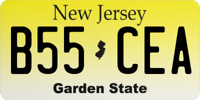 NJ license plate B55CEA