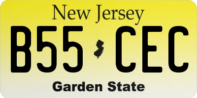 NJ license plate B55CEC