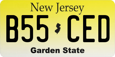 NJ license plate B55CED