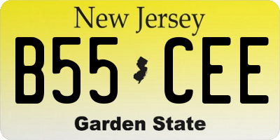 NJ license plate B55CEE
