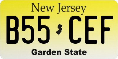 NJ license plate B55CEF