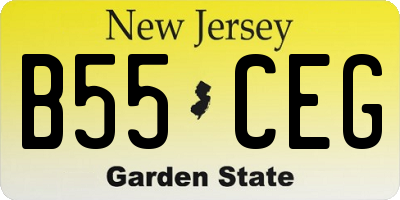 NJ license plate B55CEG