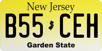 NJ license plate B55CEH