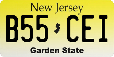 NJ license plate B55CEI