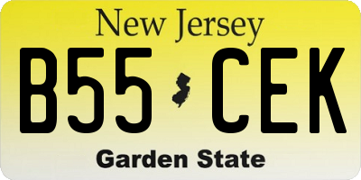 NJ license plate B55CEK