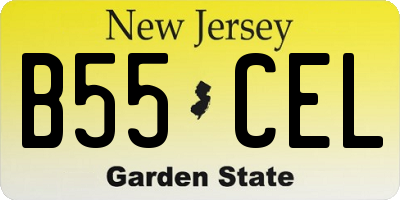 NJ license plate B55CEL