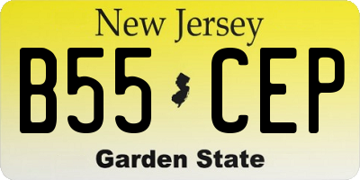 NJ license plate B55CEP