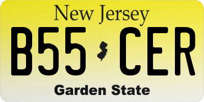 NJ license plate B55CER