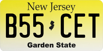 NJ license plate B55CET