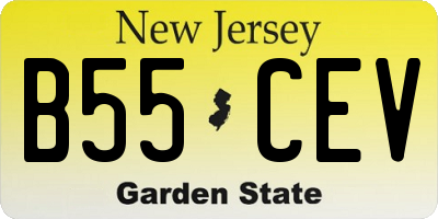 NJ license plate B55CEV