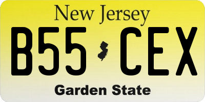 NJ license plate B55CEX