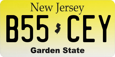 NJ license plate B55CEY