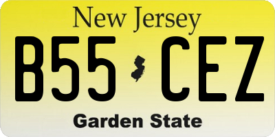 NJ license plate B55CEZ