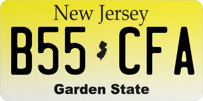 NJ license plate B55CFA